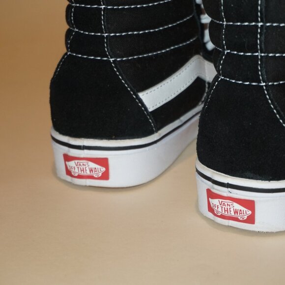 "Van's" Black/White "Sk8-Hi" Sneakers - Size 7.5 - Picture 4 of 6